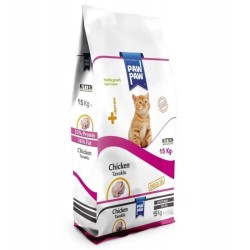 Paw Paw Kitten Tavuklu Yavru Kedi Maması 15KG