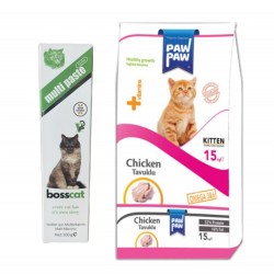 Paw Paw Tavuk Etli Yavru Kedi Maması 15KG + Destek Malt