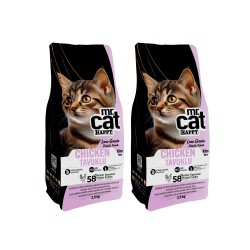 Mr. Cat Happy Tavuklu Yavru Kedi Maması - Düşük Tahıl, %58 Hayvansal Protein, Hipoalerjenik |  2x2.5 KG