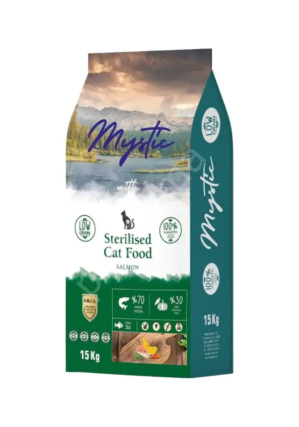 Mystic Az Tahıllı Somonlu 15 kg Kısırlaştırılmış Yetişkin Kedi Maması