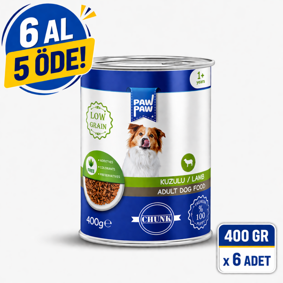 Kuzulu Yetişkin Köpek Konservesi 400 gr | 6 Al 5 Öde