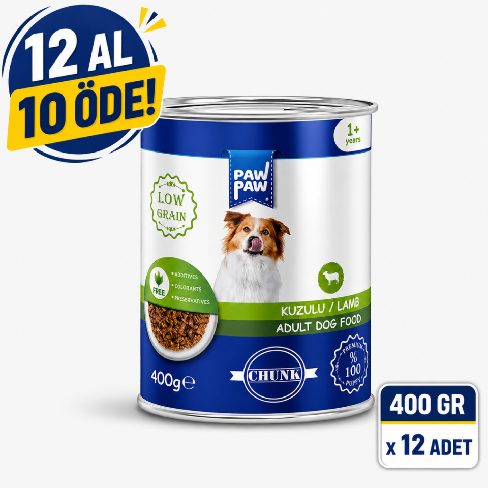 Kuzulu Yetişkin Köpek Konservesi 400 gr | 12 Al 10 Öde
