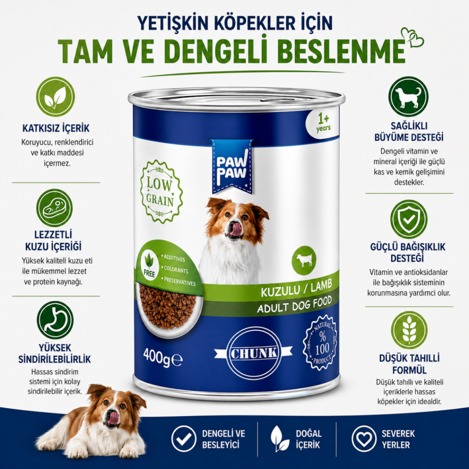 Kuzulu Yetişkin Köpek Konservesi 400 gr | 12 Al 10 Öde