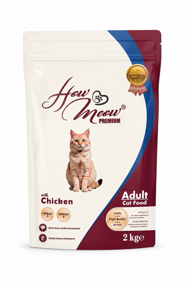 Premium Tavuklu Yetişkin Kedi Maması 2 Kg Omega 3 & 6 Destekli