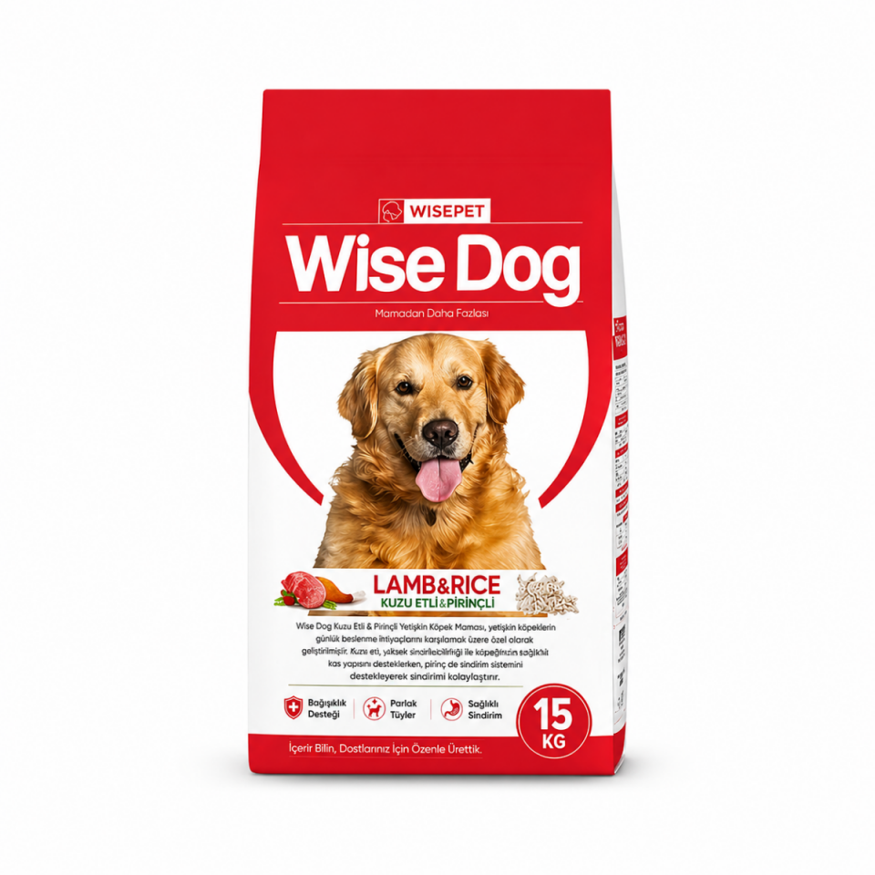Kuzu Etli ve Pirinçli Yetişkin Köpek Maması 15 kg