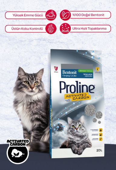 Proline Aktif Karbonlu 20 lt Bentonit Kedi Kumu