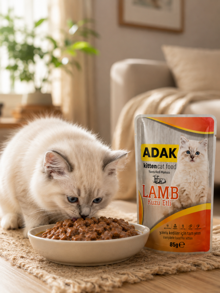 Kitten Yavru Kedi Yaş Mama Pouch Kuzu Etli 85 gr x 24 Adet (24 Al 20 Öde)