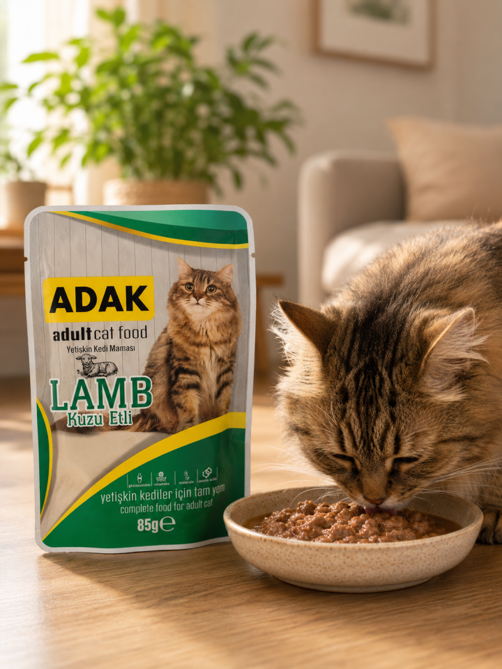 Adult Yetişkin Kedi Yaş Mama Pouch Kuzu Etli 85 gr x 24 Adet (24 Al 20 Öde)