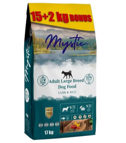 Mystic Düşük Tahıllı Kuzu Etli 17 kg Büyük Irk Yetişkin Köpek Maması