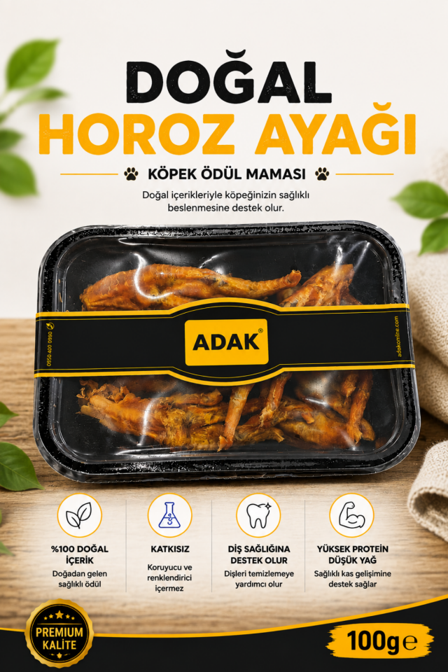 Doğal Horoz Ayağı Köpek Ödül Maması 100 Gr Kurutulmuş