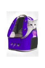 Ufo Büyük Boy Kedi Çantası 8 Kg Taşıma Kapasiteli 42x25x33 Cm Kedi Taşıma Çantası Mor