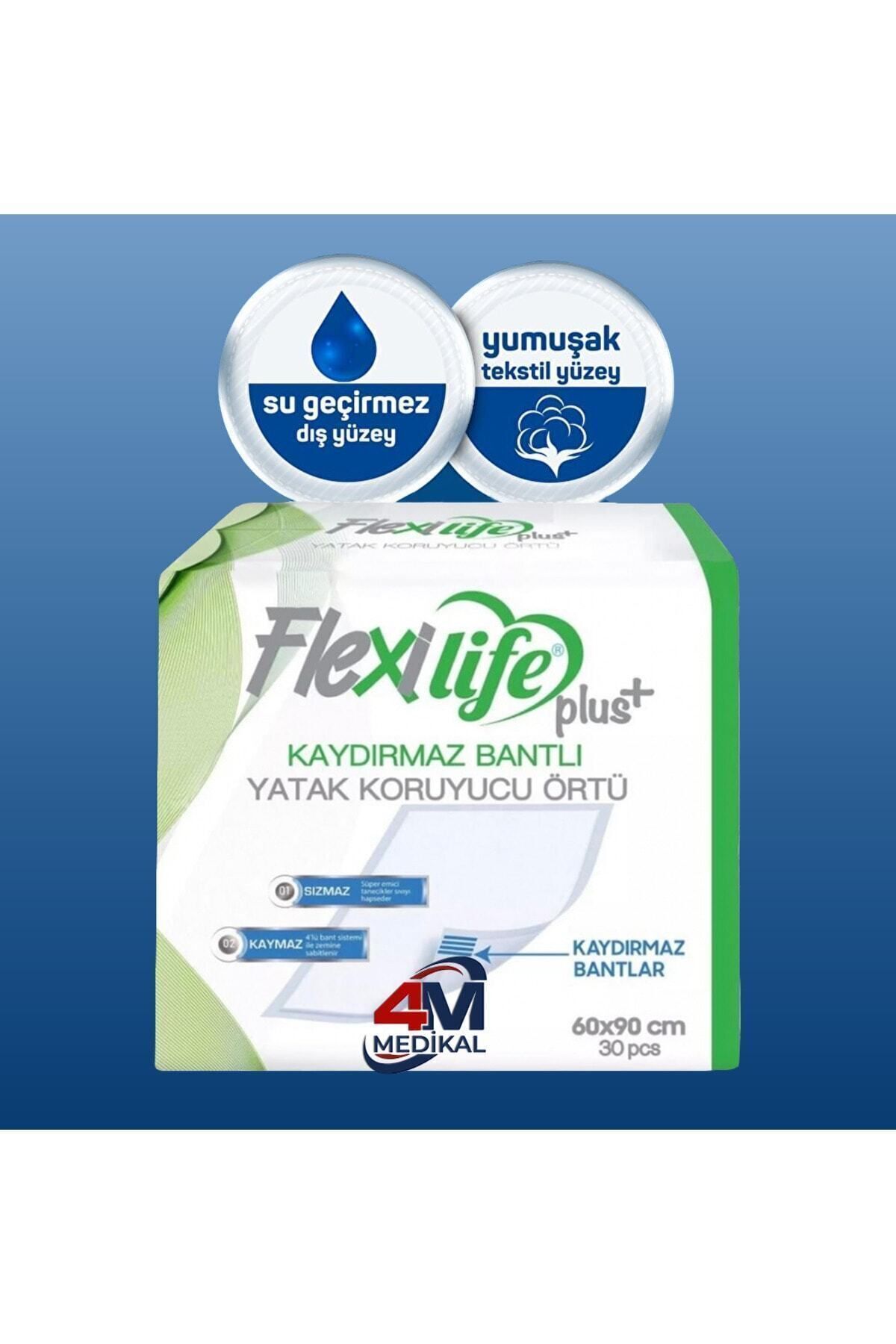 Flexilifeplus Hasta Altı Bezi Kaydırmaz Bantlı Yatak Koruyucu Örtü 60x90 Cm 30 Lu 1 Paket
