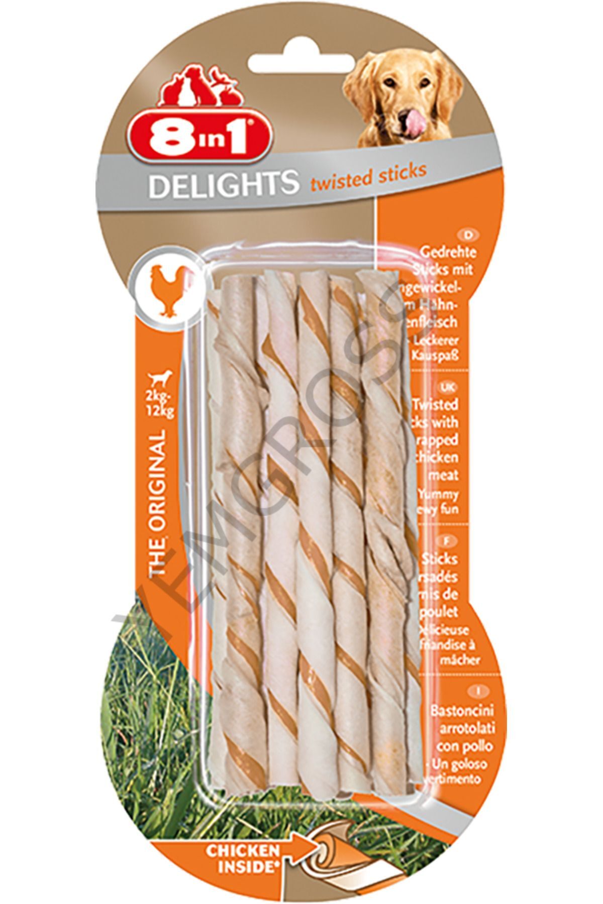 8 In 1 Delights Twisted Tavuklu Burgu Köpek Kemik Ödülü 10x55 gr