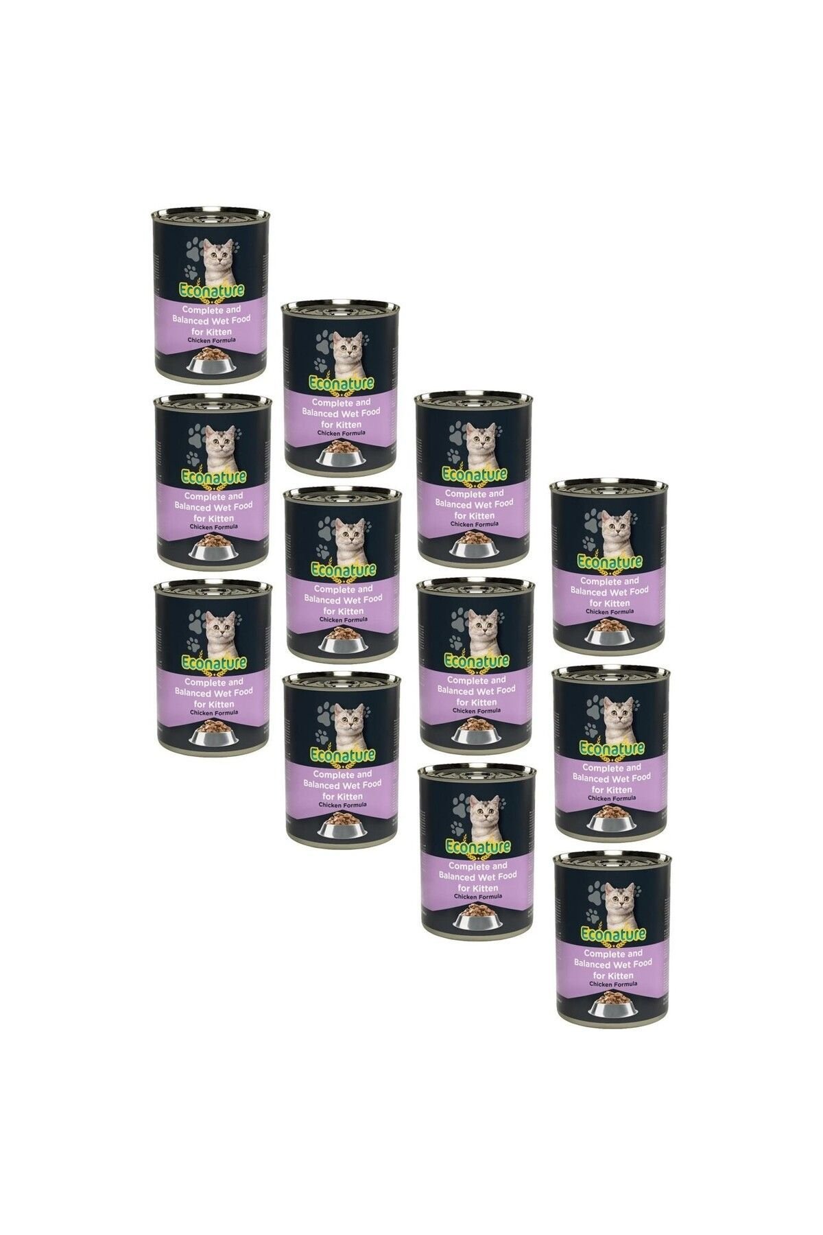 ECONATURE Kitten Tavuk Etli Yavru Kedi Konservesi 400 gr x12 Adet