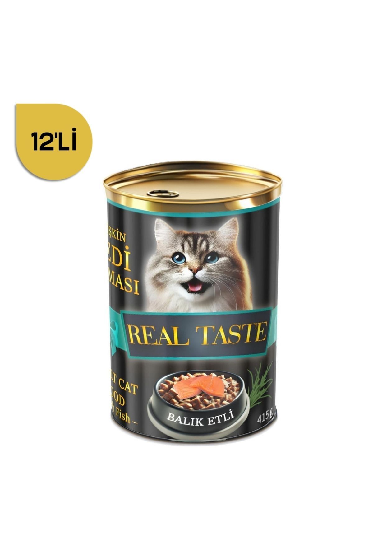 REAL TASTE Balık Etli Yetişkin Kedi Konservesi 415 Gr x 12 Adet