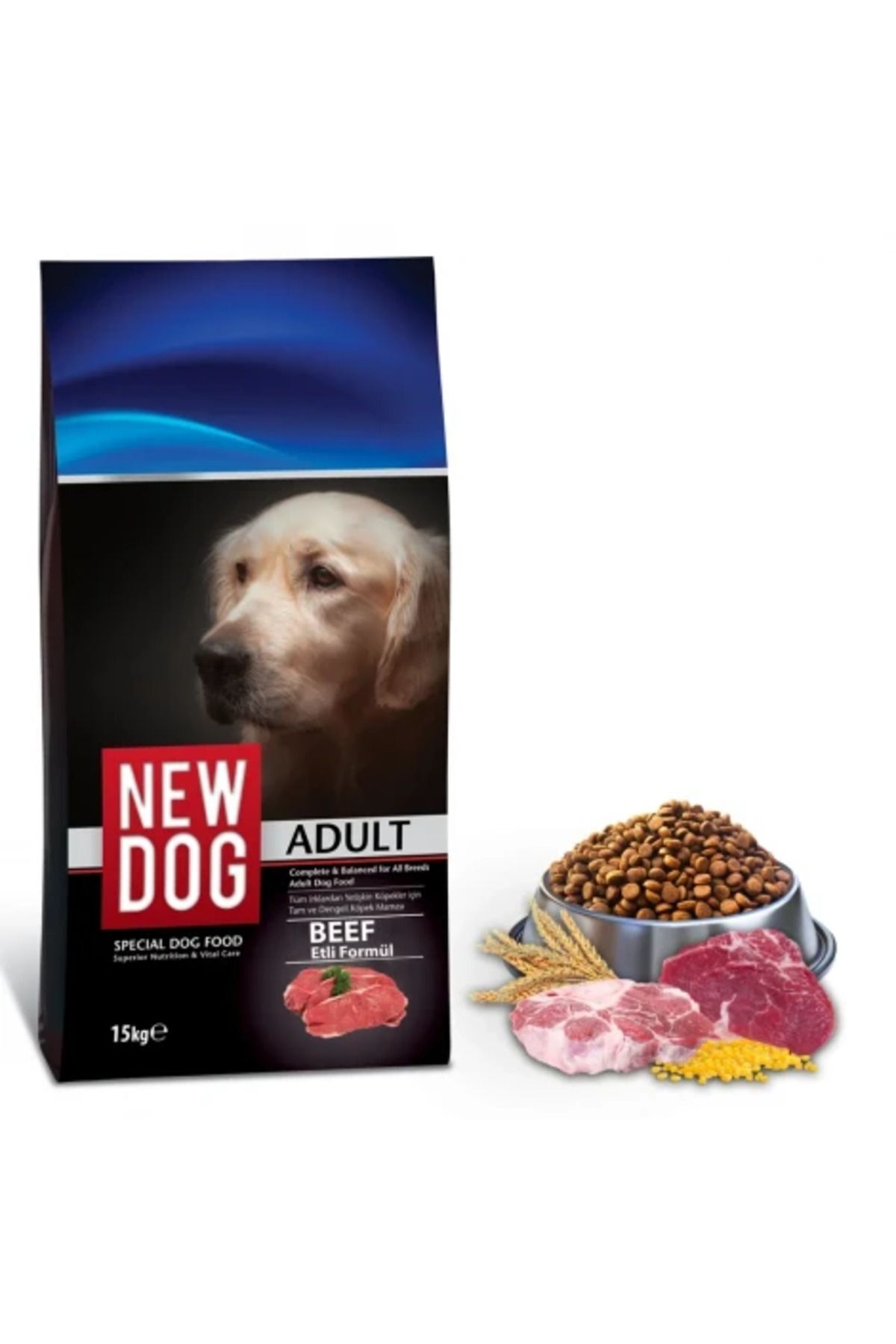 Newdog Sığır Etli Yetişkin Köpek Maması 15 Kg