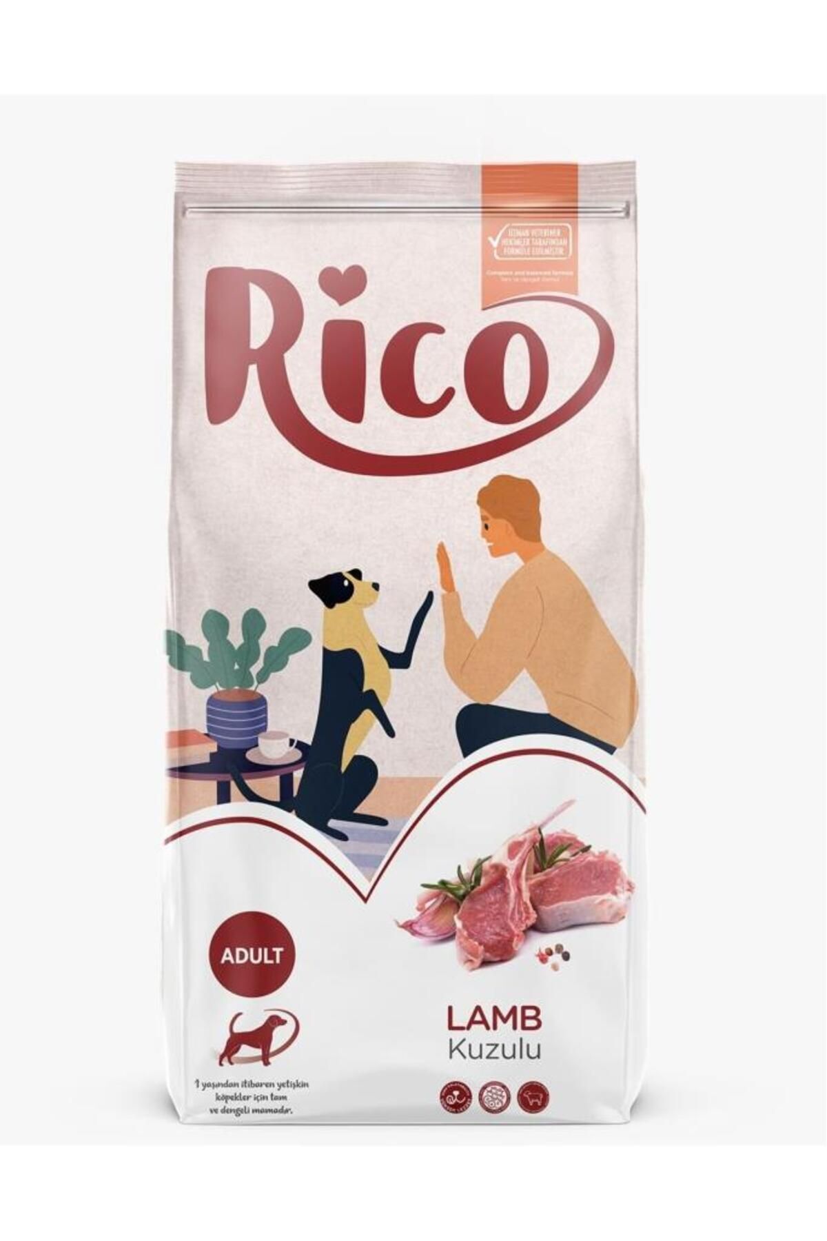 RİCO Kuzulu Yetişkin Köpek Maması 15 Kg