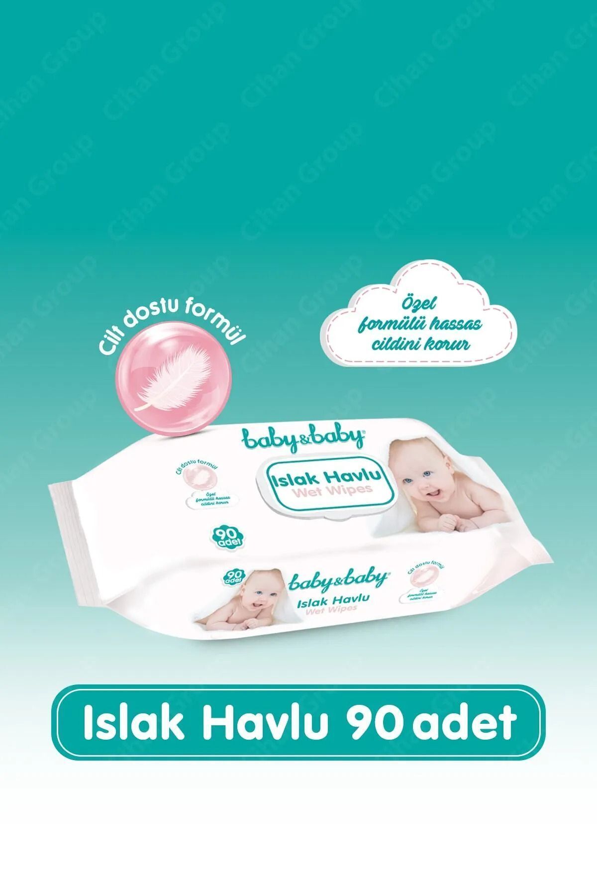BABY BABY Bebek Islak Havlu Mendil 90'lı - 5 Paket