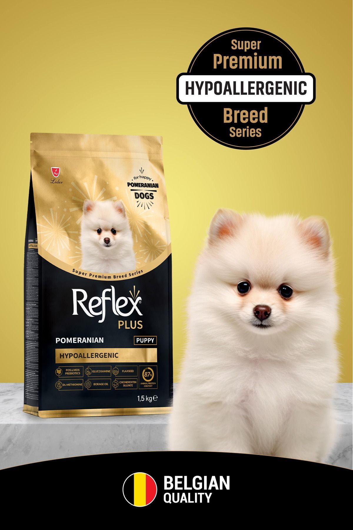 Reflex Plus Pomeranian Hypoallergenic Tavuklu Yavru Köpek Maması 1.5 Kg