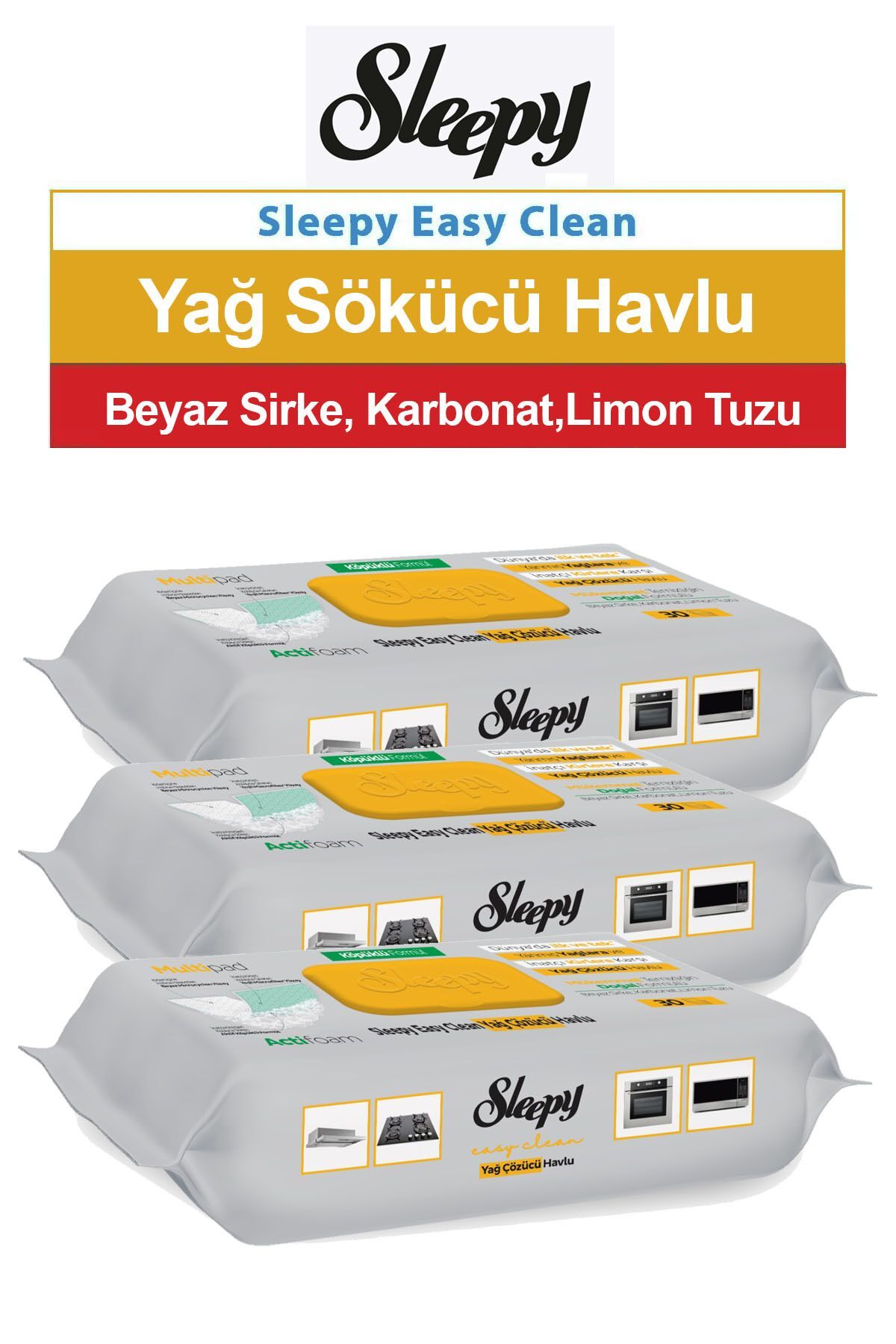 Easy Clean Yağ Çöüzücü Havlu 30'lu 3 Paket