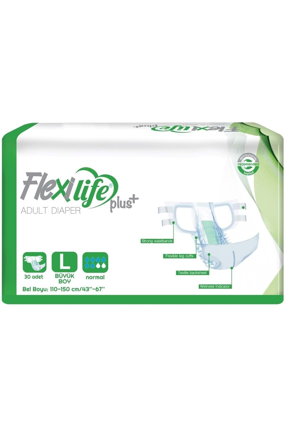 Yetişkin Hasta Bezi Bel Bantlı Tekstil Yüzeyli L Büyük (30 Adet)