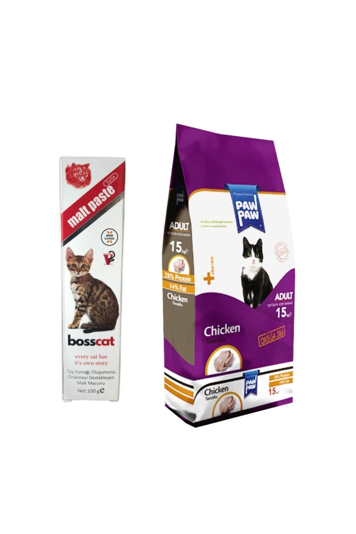 PAW PAW Tavuklu Yetişkin Kedi Maması 15 kg + Destek Malt