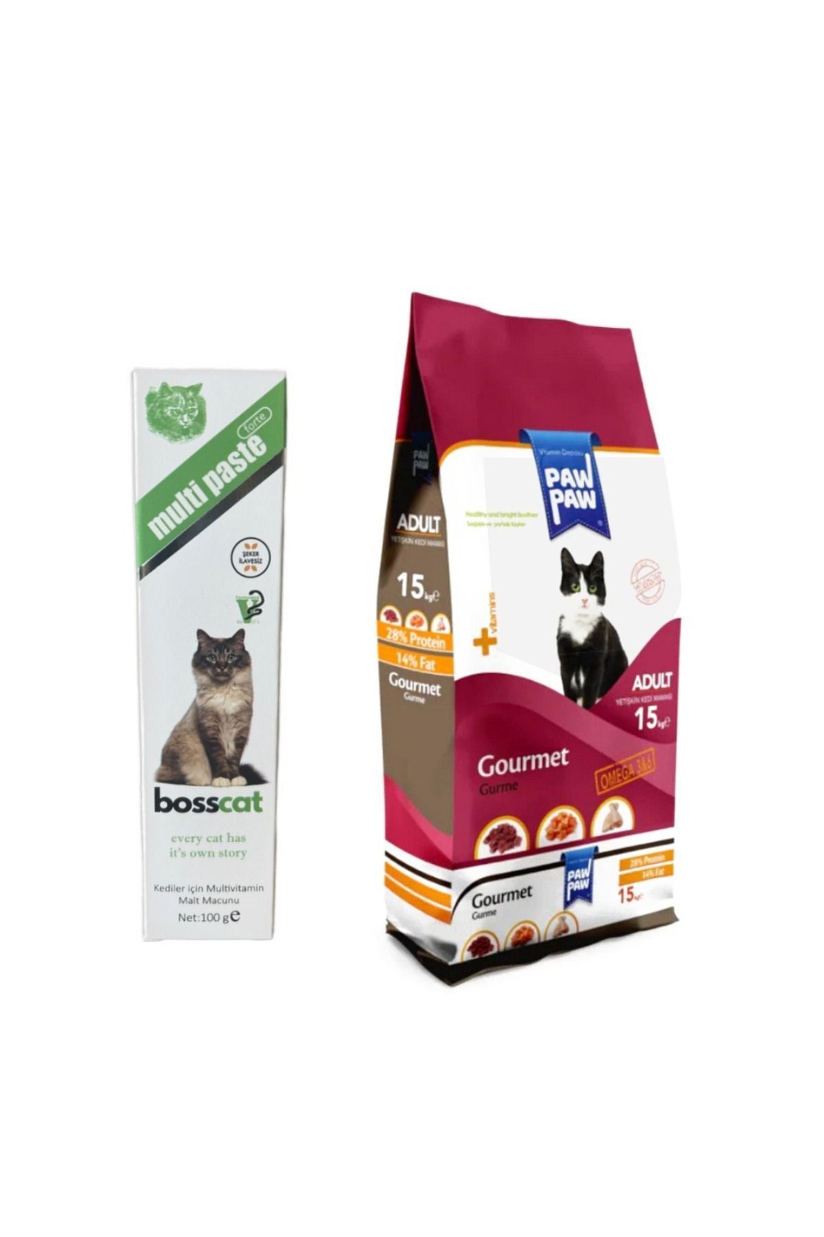 PAW PAW Gurme Yetişkin Kedi Maması 15 KG + Vitaminli Malt