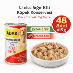Adak Sığır Etli Yetişkin Köpek Konservesi 415 Gr x 48 Adet