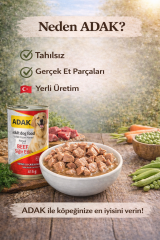 Adak Sığır Etli Yetişkin Köpek Konservesi 415 Gr x 48 Adet