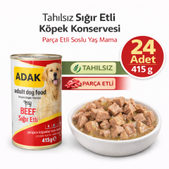 Adak Sığır Etli Yetişkin Köpek Konservesi 415Gr x 24 Adet