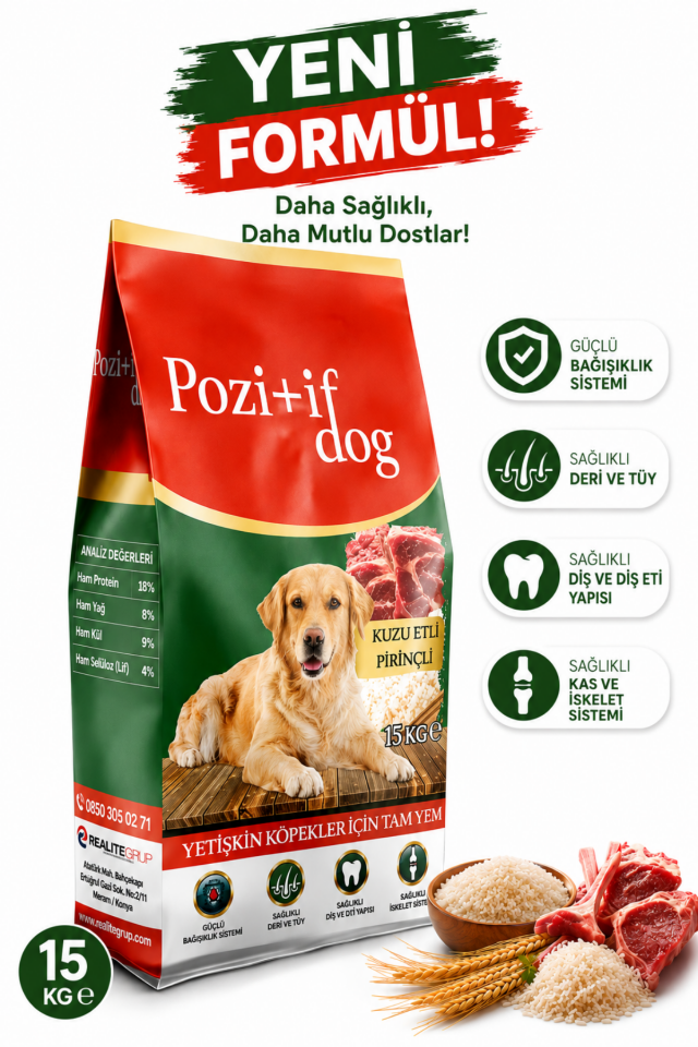 Kuzu Etli Ve Pirinçli Yetişkin Köpek Maması 15 Kg
