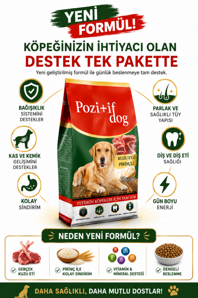 Kuzu Etli Ve Pirinçli Yetişkin Köpek Maması 15 Kg
