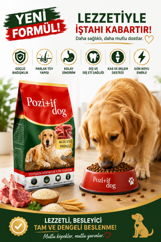 Kuzu Etli Ve Pirinçli Yetişkin Köpek Maması 15 Kg