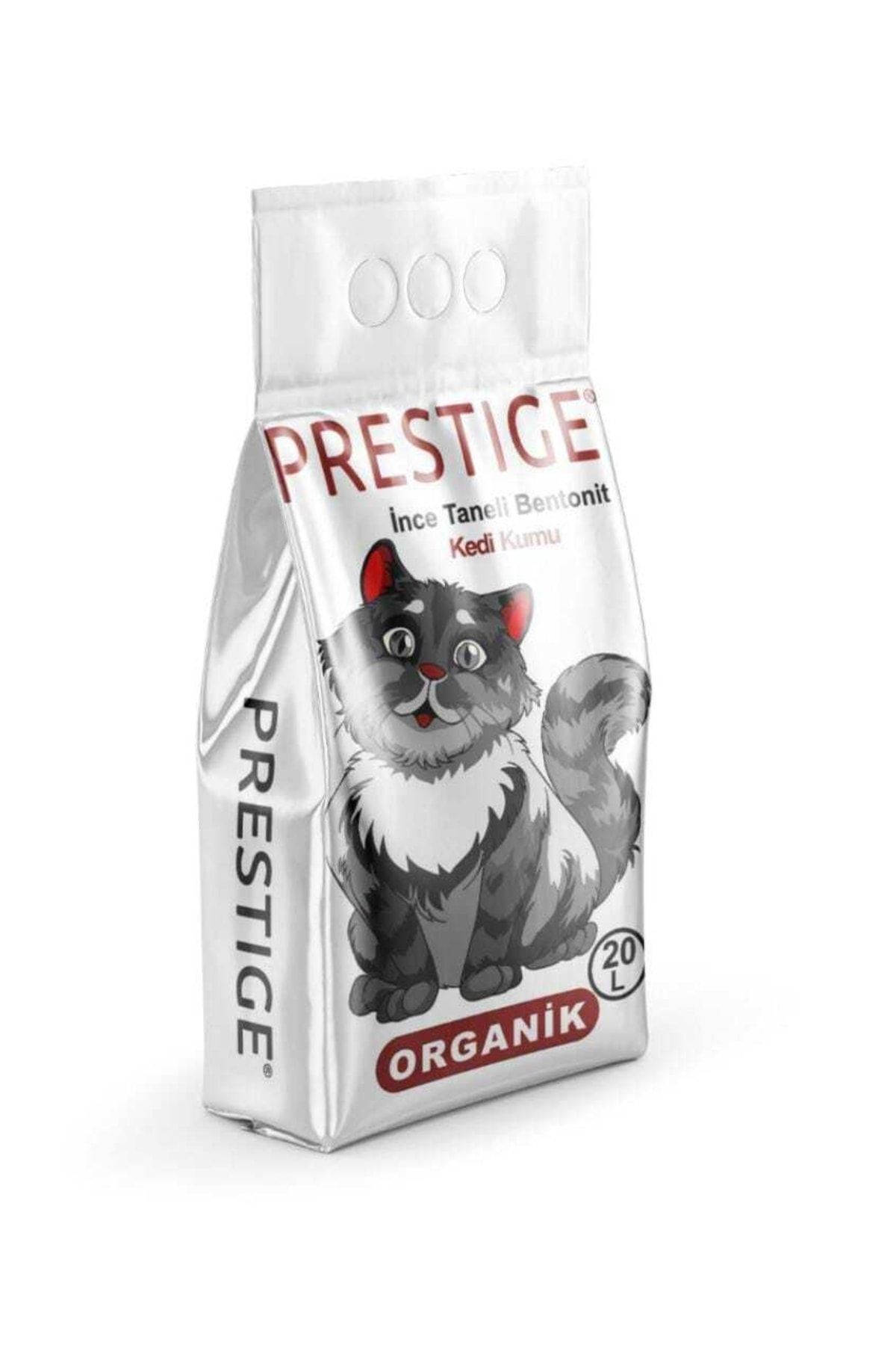 Prestige Doğal Kokusuz Ince Taneli Topaklaşan Bentonit Kedi Kumu 20l