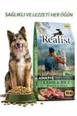 Realist Kuzu Etli ve Pirinçli Yetişkin Köpek Maması 15 KG