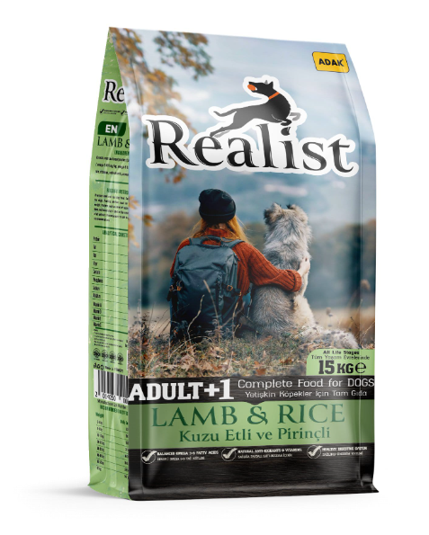 Realist Kuzu Etli ve Pirinçli Yetişkin Köpek Maması 15 KG