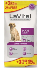 La Vital Lavital Büyük Irk Kuzu Etli Yetişkin Köpek Maması 12+3 Kg