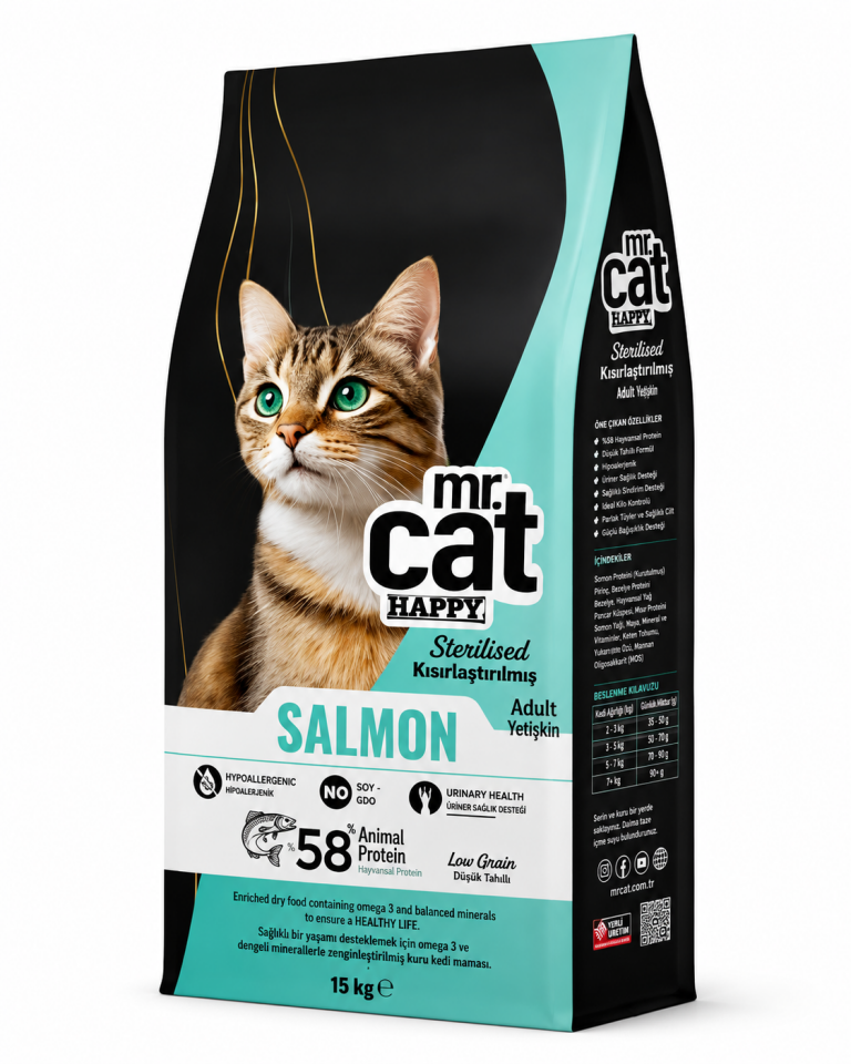 Kısırlaştırılmış Somonlu Kedi Maması 15 KG