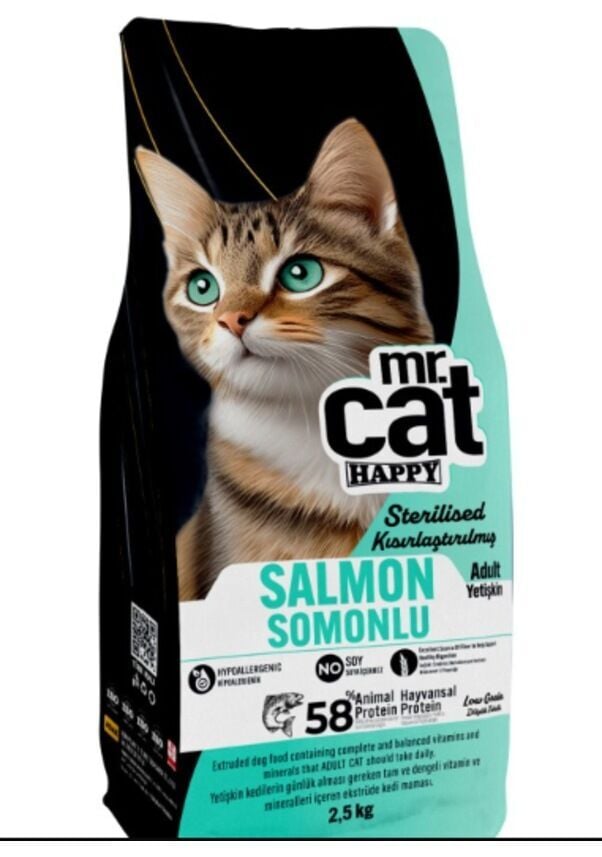 Kısırlaştırılmış Somonlu Kedi Maması 2,5 Kg