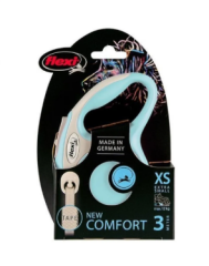 Flexi New Comfort Açık Mavi Şerit Otomatik Köpek Tasması 3 Mt Xsmall