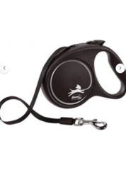 Flexi Black Design Otomatik Şerit Köpek Gezdire Tasması Medium 5 Mt Siyah