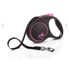 Flexi Black Design Şerit Otomatik Köpek Gezdirme Tasması Pembe/siyah Large 5 Mt