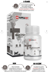 Supravet Glucosamine Kedi Ve Köpek Eklem Sağlığı Güçlendirici Glukozamin Tablet + Vitamin C 75 Tablet