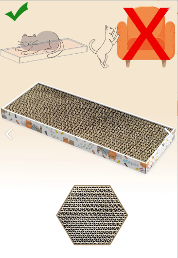 Tırmata Yeni Ürün Doğal Düz Karton Kedi Tırmalaması Kedi Tırmalama Tahtası Kartonu 47x17 cm