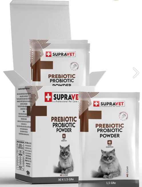 Supravet Toz Probiyotik + Prebiyotik Kedi Bağışıklı Sistemi Güçlendirici 1.5 Gr x 30 Adet