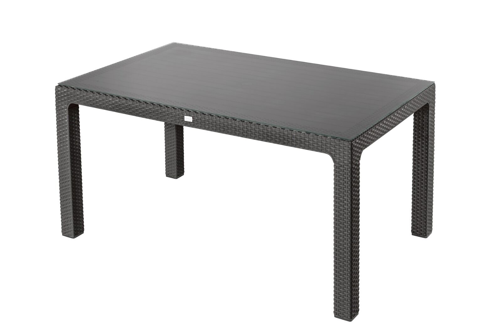 Rattan 90x150 Şeffaf Camlı Masa