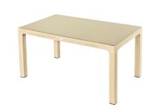 Rattan 90x150 Şeffaf Camlı Masa