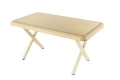 Bambu Metal Ayaklı 90x150 Şeffaf Camlı Masa