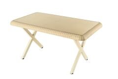 Bambu Metal Ayaklı 90x150 Şeffaf Camlı Masa