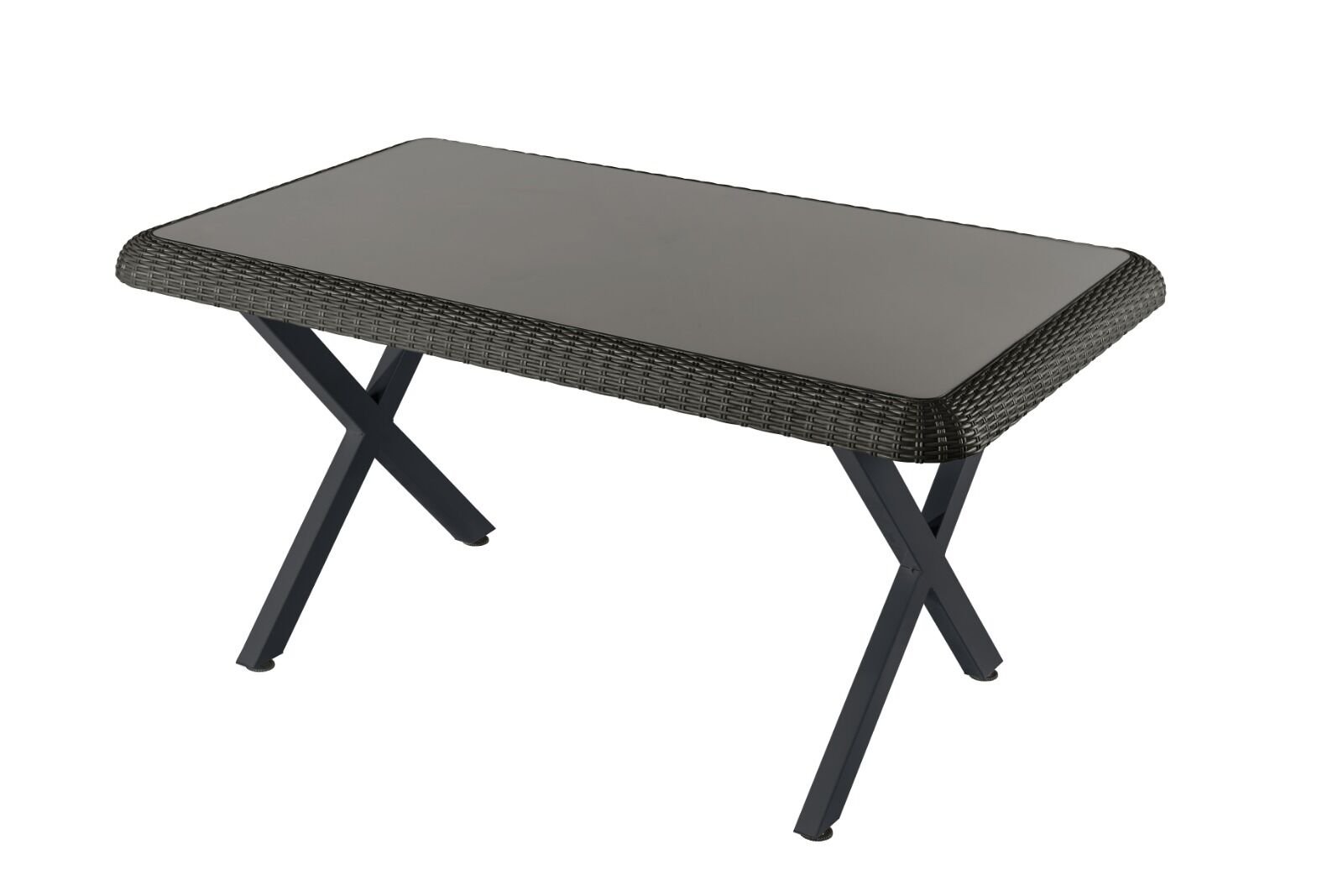 Bambu Metal Ayaklı 90x150 Şeffaf Camlı Masa